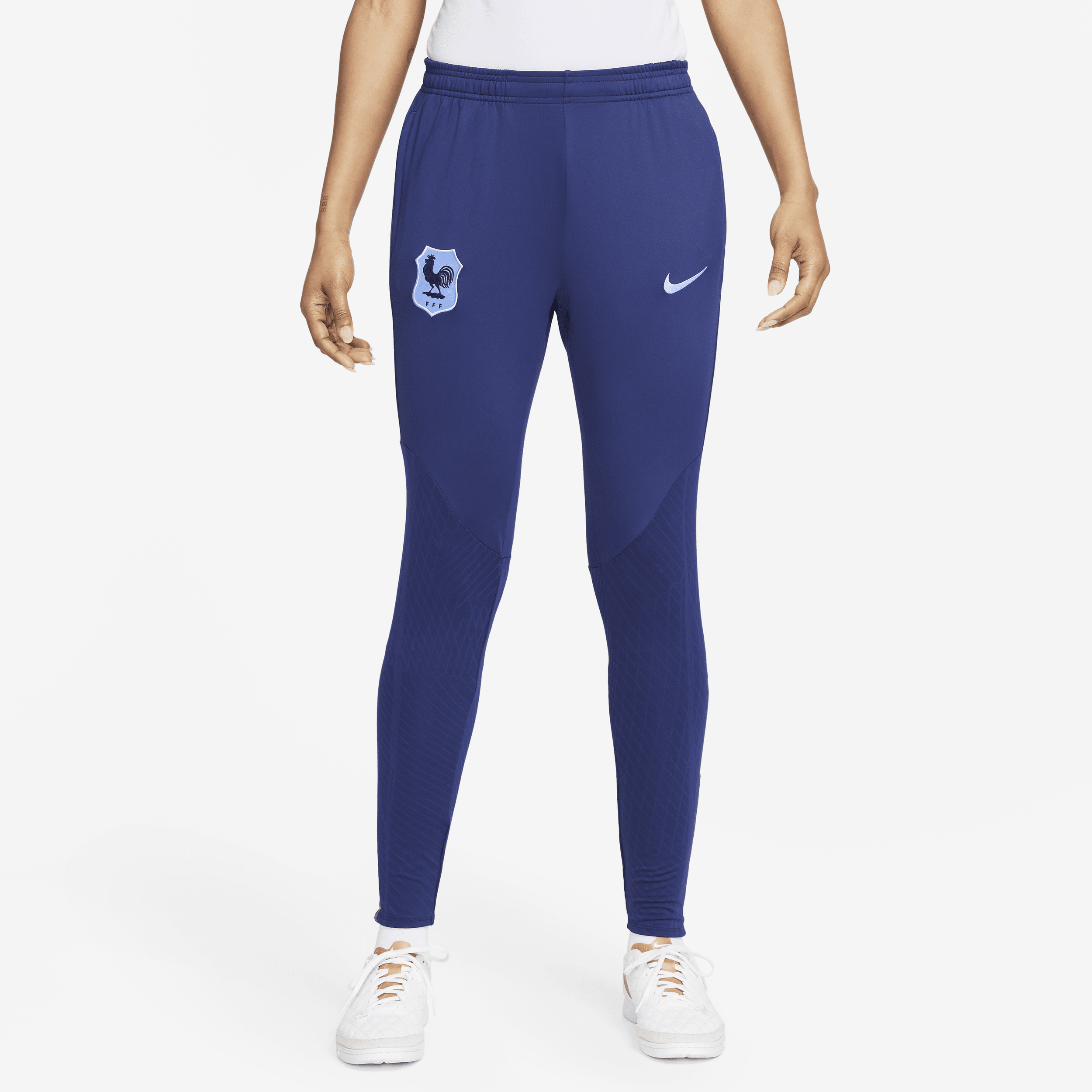Maskinstrikkede FFF Strike Nike Dri-FIT-fodboldbukser til kvinder - blå