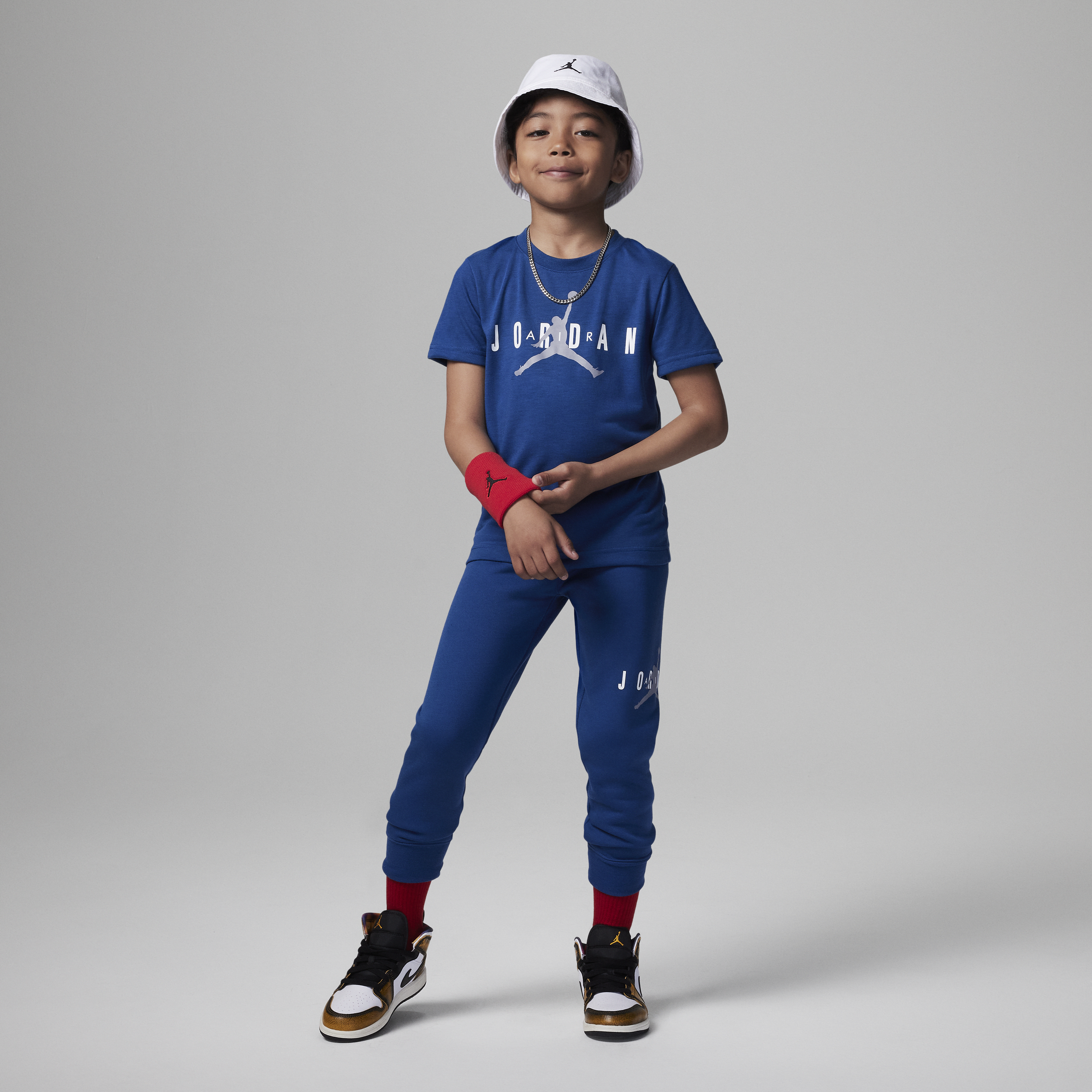 Jordan Jumpman duurzame kleuterset met broek - Blauw