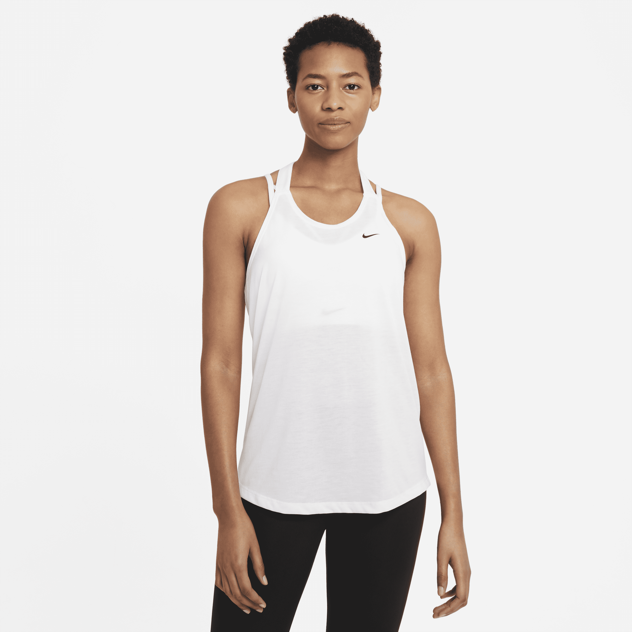 Nike Dri-FIT-træningstanktop til kvinder - hvid