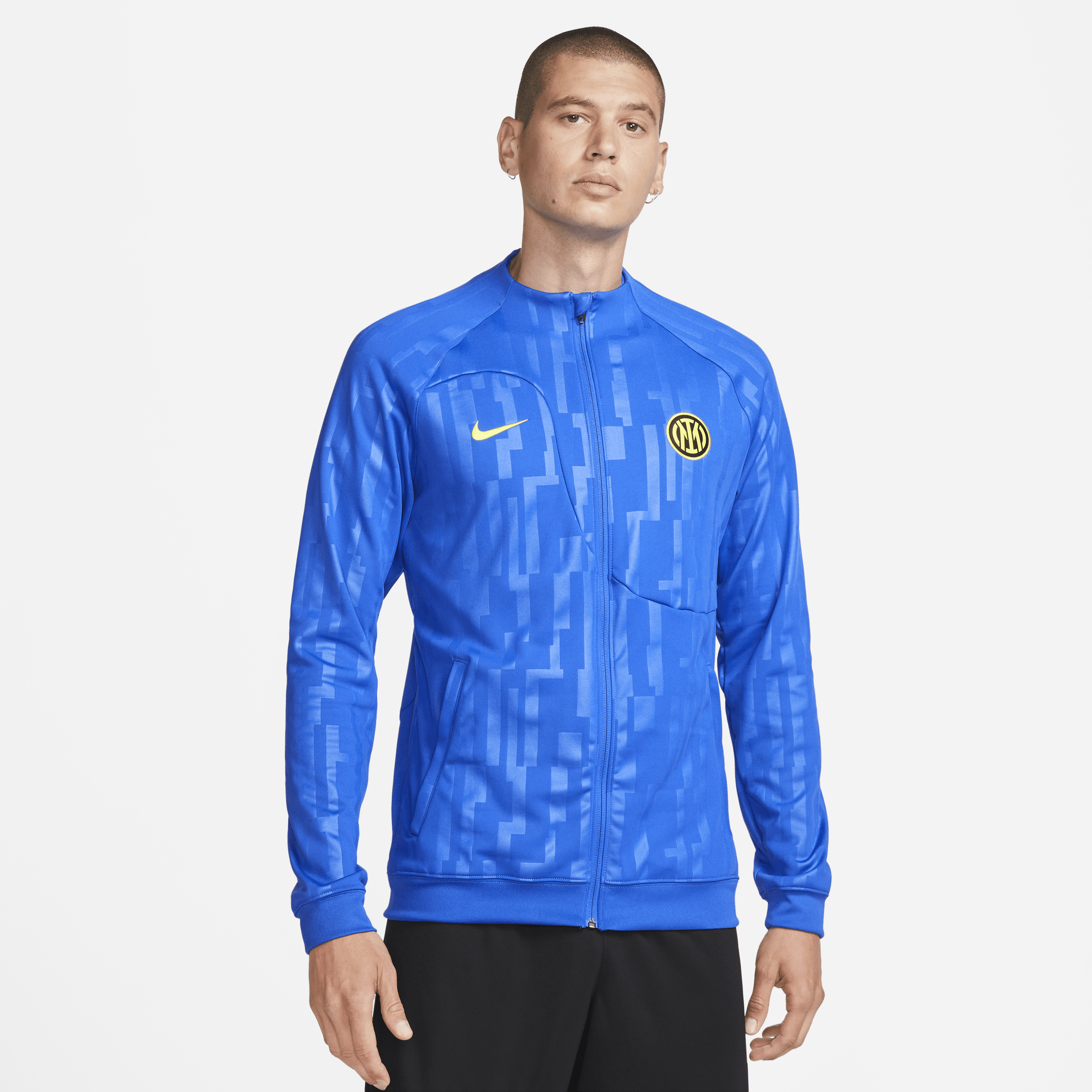 Giacca da calcio in maglia con zip a tutta lunghezza Nike Inter Academy Pro – Uomo - Blu