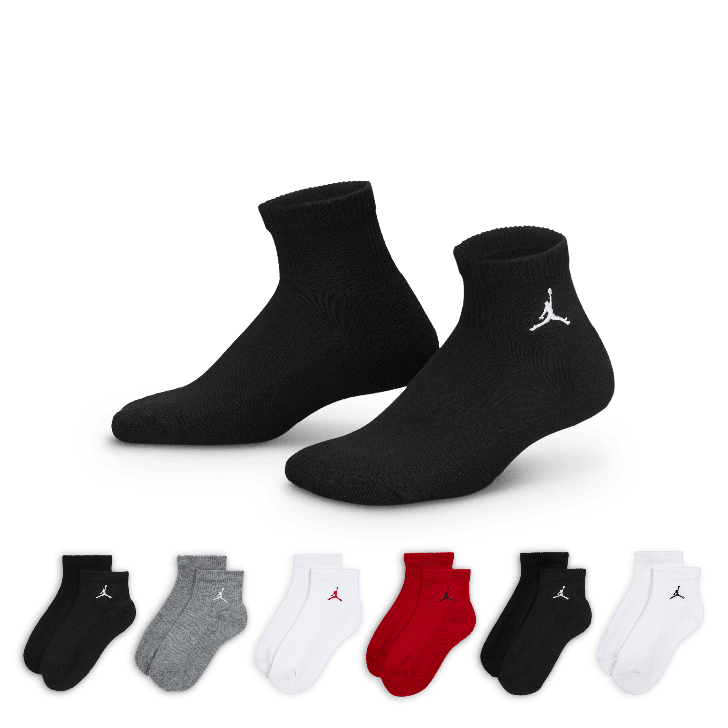 【ナイキ(NIKE)公式ストア】ジョーダン エブリデイ エッセンシャル ジュニア アンクル ソックス (6足) FQ0752-687 レッド 【ナイキ(NIKE)公式ストア】ジョーダン エブリデイ エッセンシャル ジュニア アンクル ソックス (6足) FQ0752-687 レッド