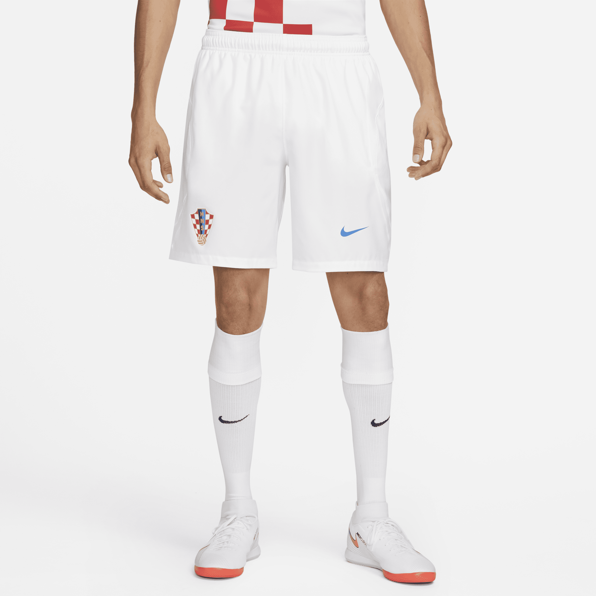 Kroatië 2022/23 Stadium Nike Dri-FIT geweven voetbalshorts voor heren - Wit