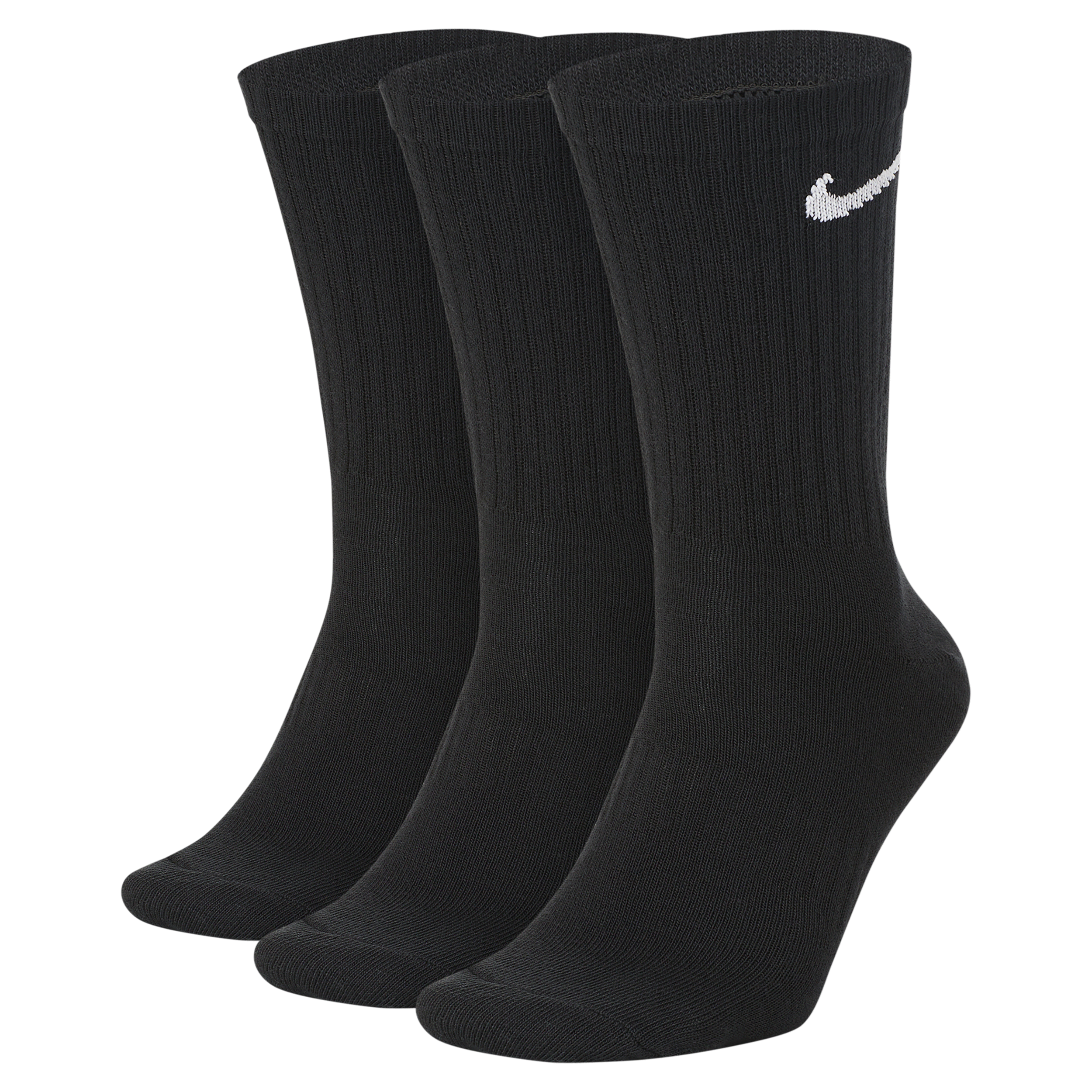 Nike Everyday Lightweight Calcetines largos de entrenamiento (3 pares) - Negro