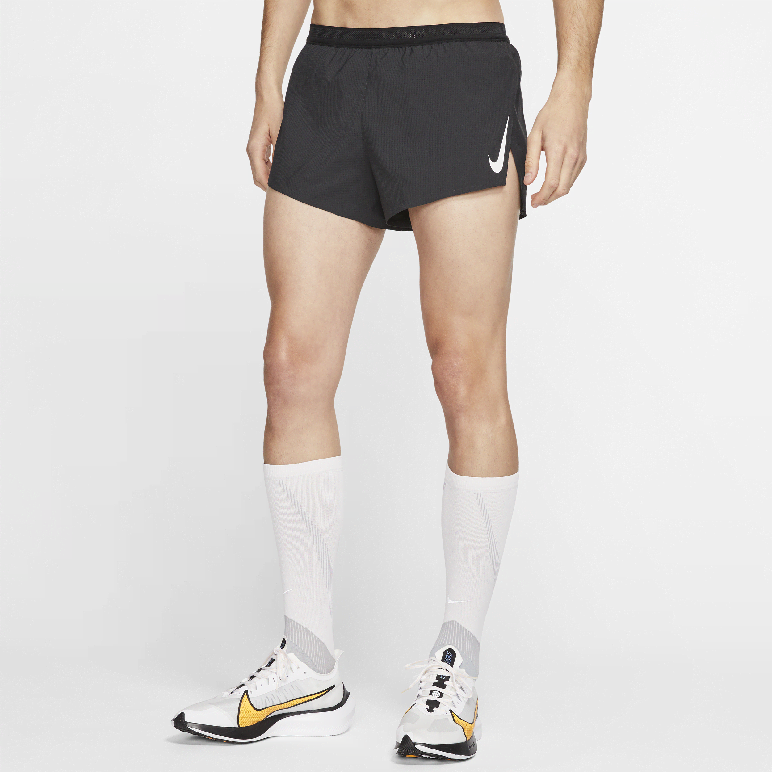 Nike AeroSwift-løbeshorts (5 cm) med indershorts til mænd - sort