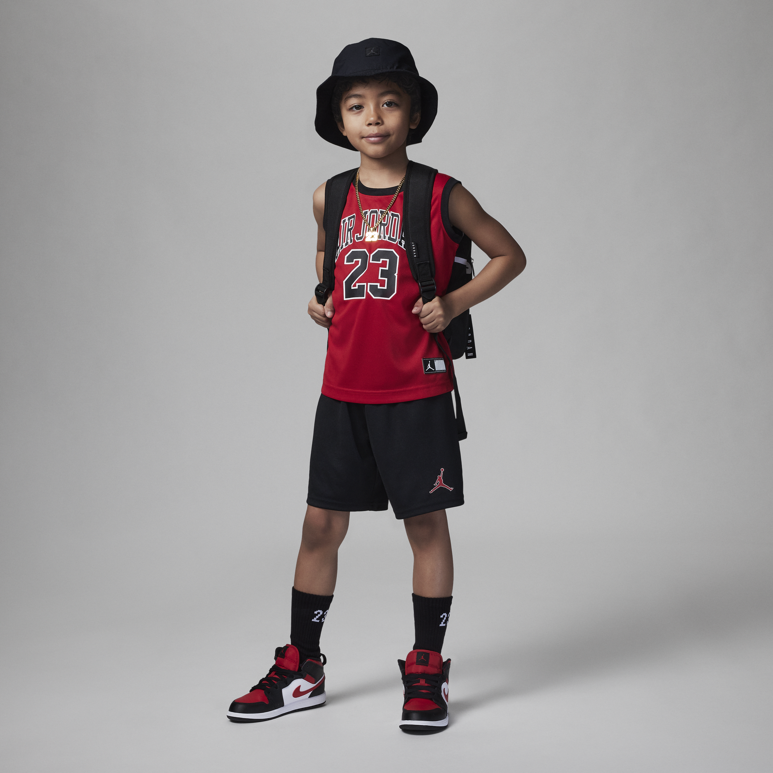 Jordan Jumpman Air-sæt med T-shirt og shorts til mindre børn - sort