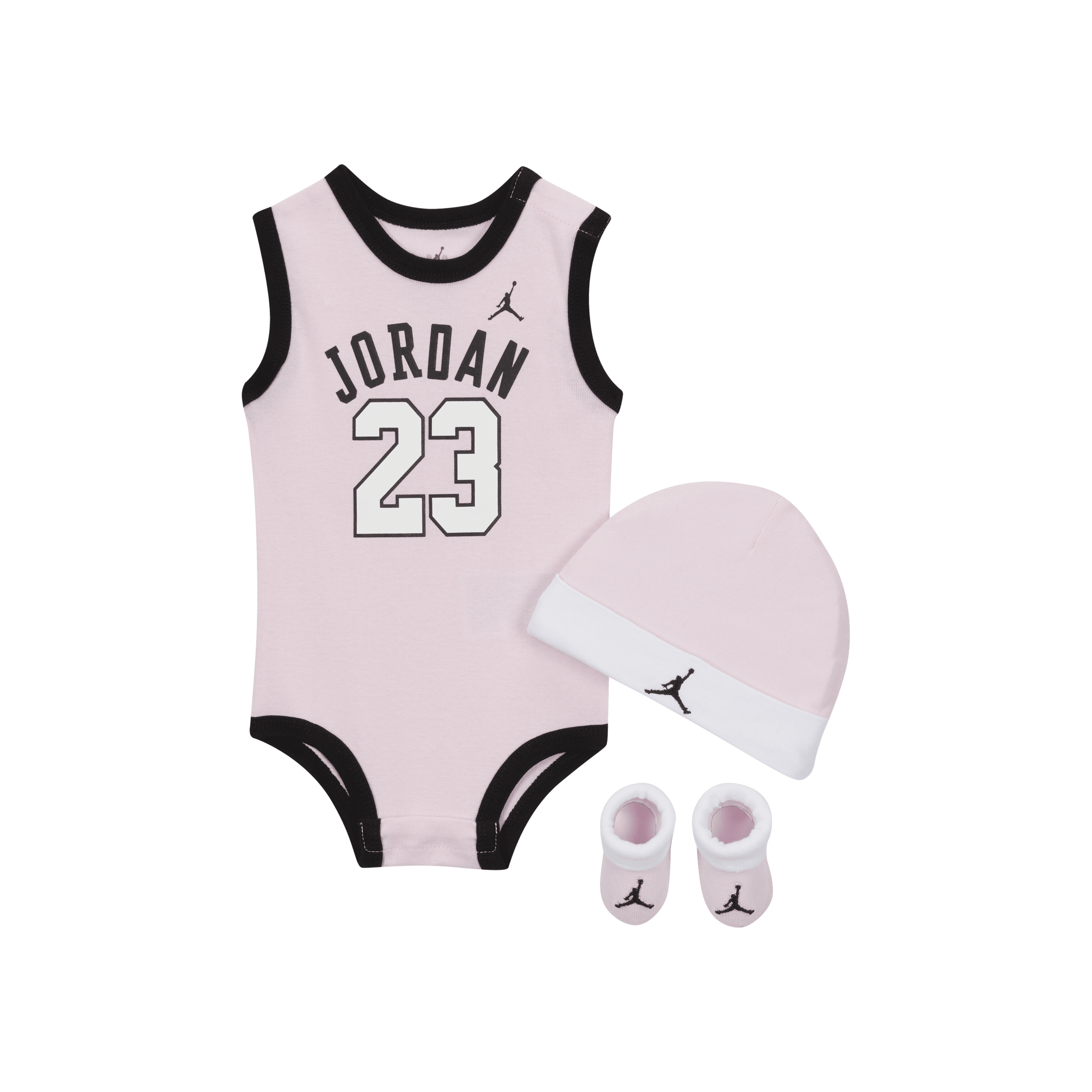 Jordan Jumpman Babyset met rompertje, beanie en booties - Roze
