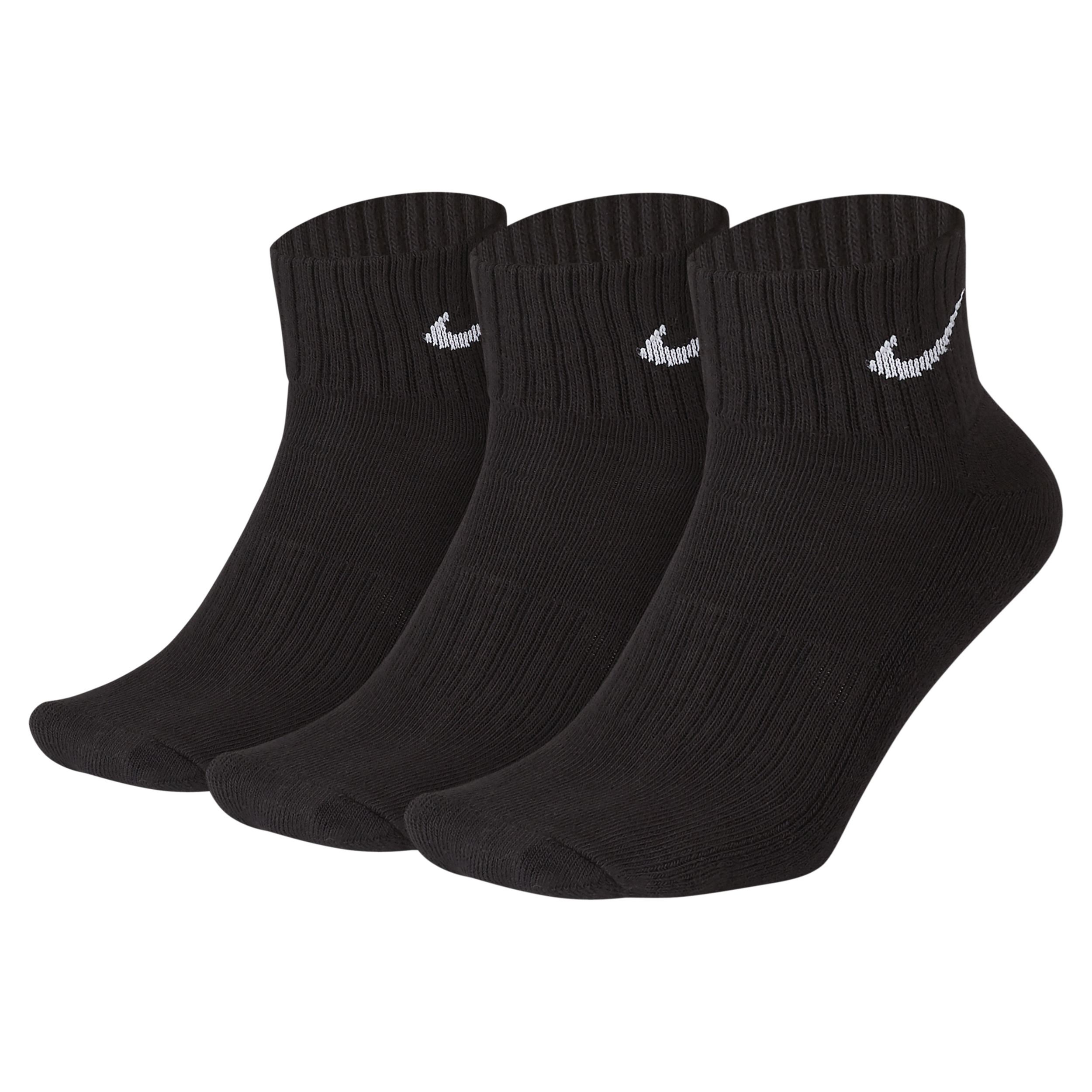 Nike Calcetines hasta el tobillo con amortiguación (3 pares) - Negro