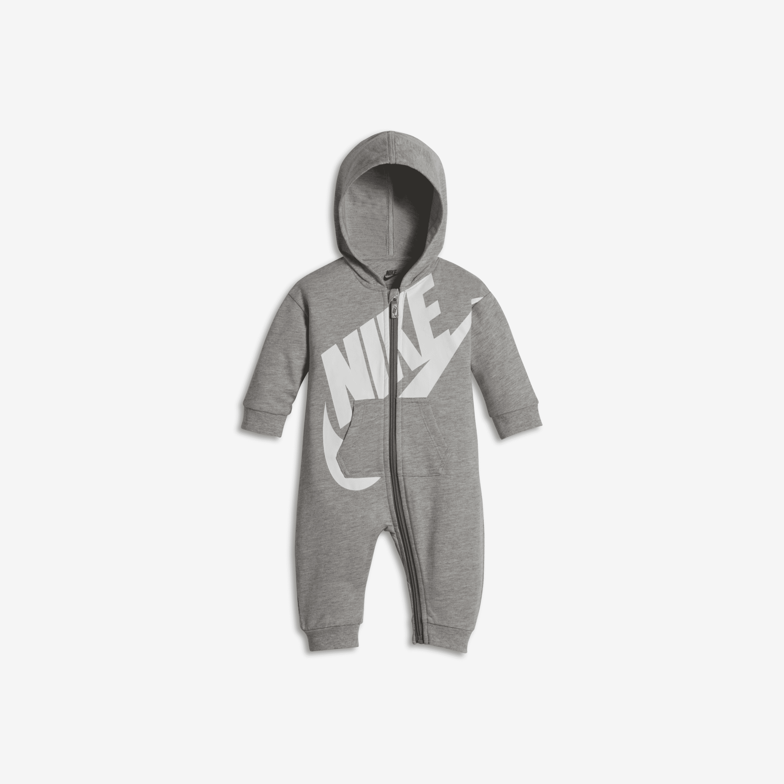 Nike-heldragt med lynlås til babyer (0-9 mdr.) - grå