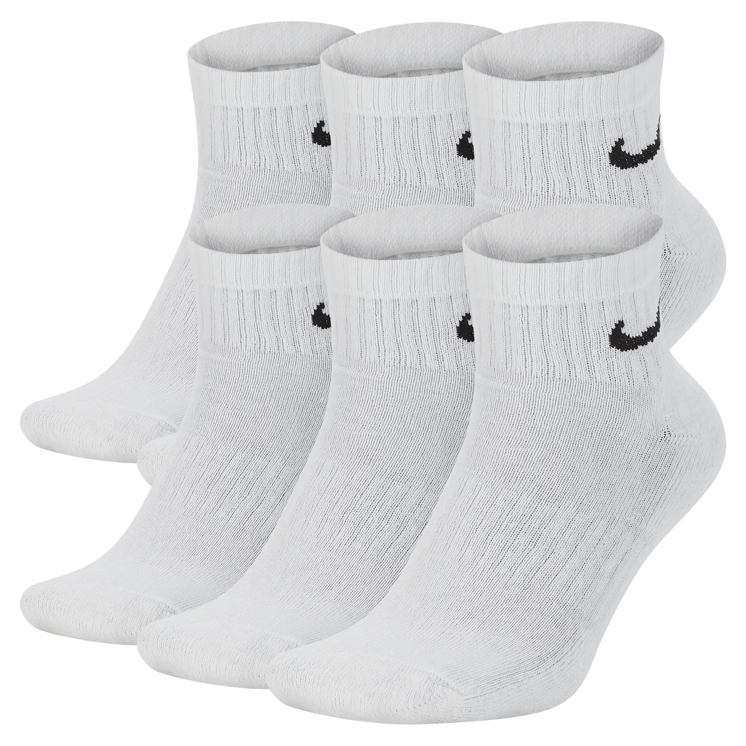 Nike Everyday Cushioned Calcetines de entrenamiento hasta el tobillo (6 pares) - Blanco