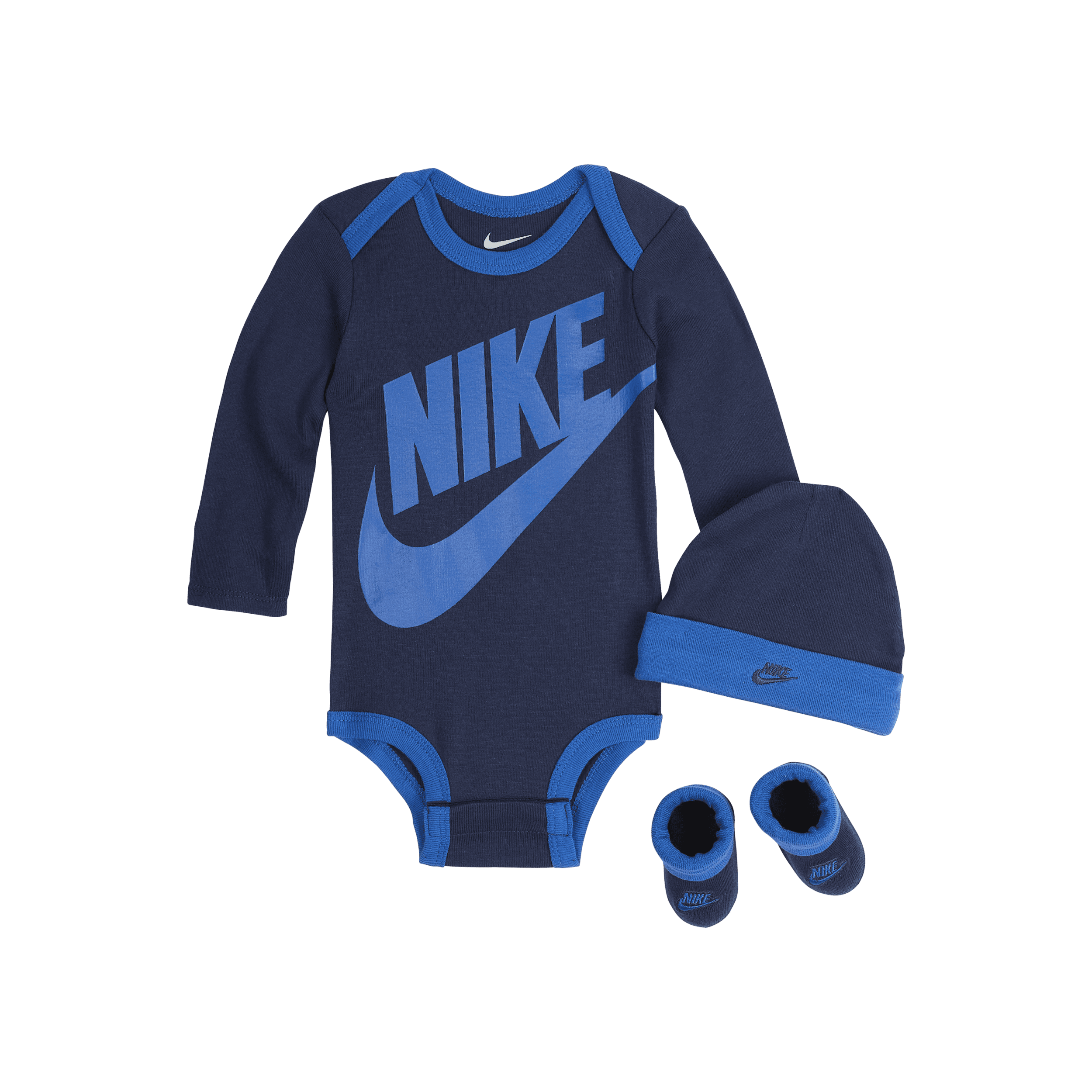 Nike-sæt i tre dele til babyer (0-6 M) - blå