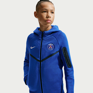 Sweat à capuche et zip Nike Football Paris Saint-Germain Tech Fleece pour ado (garçon) - Bleu, vue 1