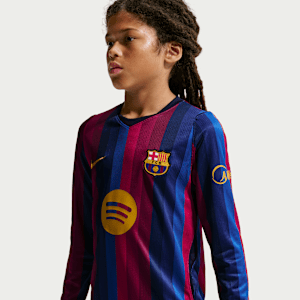 Maillot de foot Replica à manches longues Nike Dri-FIT FC Barcelona 2026/27 Stadium Domicile pour ado - Rouge, vue 3
