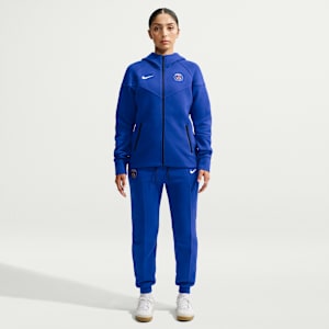 Sweat à capuche et zip Nike Football Paris Saint-Germain Tech Fleece Windrunner pour femme - Bleu, vue 4