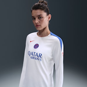 Haut de foot en maille à col ras-du-cou Nike Dri-FIT Total 90 Paris Saint-Germain Strike 3e tenue pour femme - Blanc, vue 1