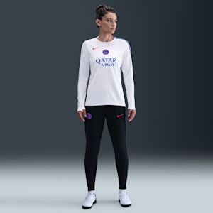 Haut de foot en maille à col ras-du-cou Nike Dri-FIT Total 90 Paris Saint-Germain Strike 3e tenue pour femme - Blanc, vue 4