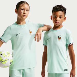 Maillot de foot Nike Dri-FIT France 2026 Stadium Extérieur pour pré-ado - Vert, vue 1