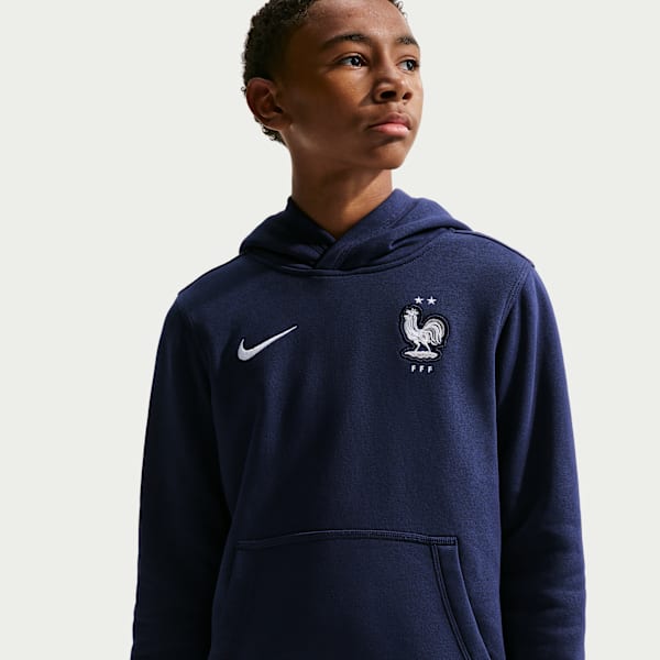 Sweat à capuche Nike Football FFF Club pour ado (garçon) - Bleu