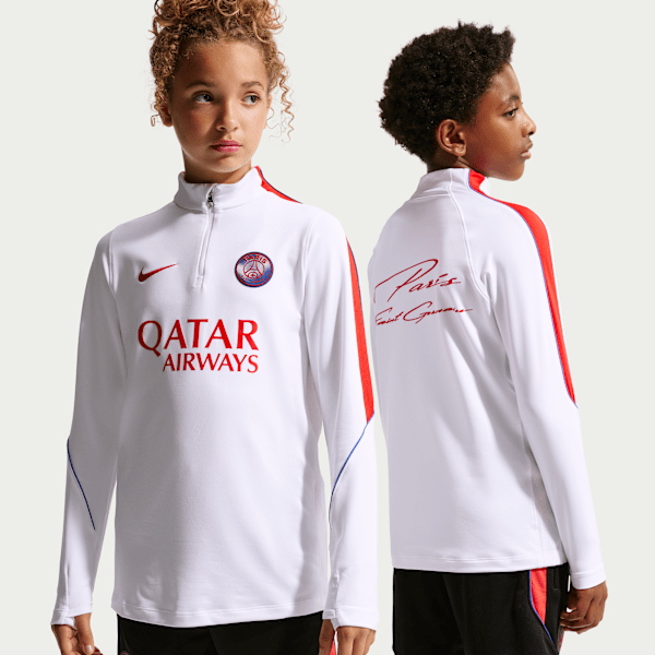 Haut d'entraînement de foot en maille Nike Dri-FIT Paris Saint-Germain Strike pour ado - Blanc