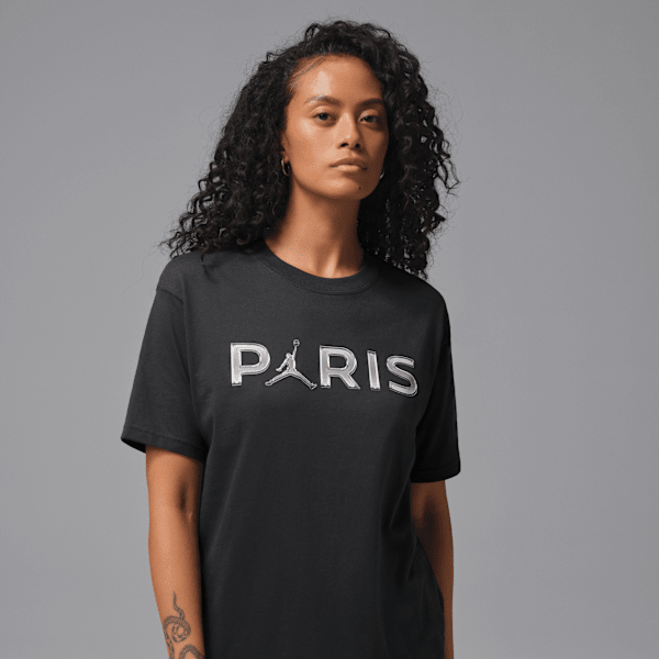 T-shirt girlfriend à motif Paris Saint-Germain pour femme - Gris
