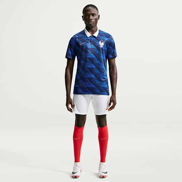 Short de foot Replica Nike Dri-FIT FFF 2026 Stadium Domicile pour homme - Blanc