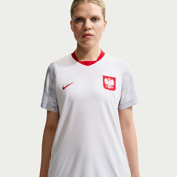 Haut de foot Replica Nike Dri-FIT Pologne 2026 Stadium Domicile pour femme - Blanc