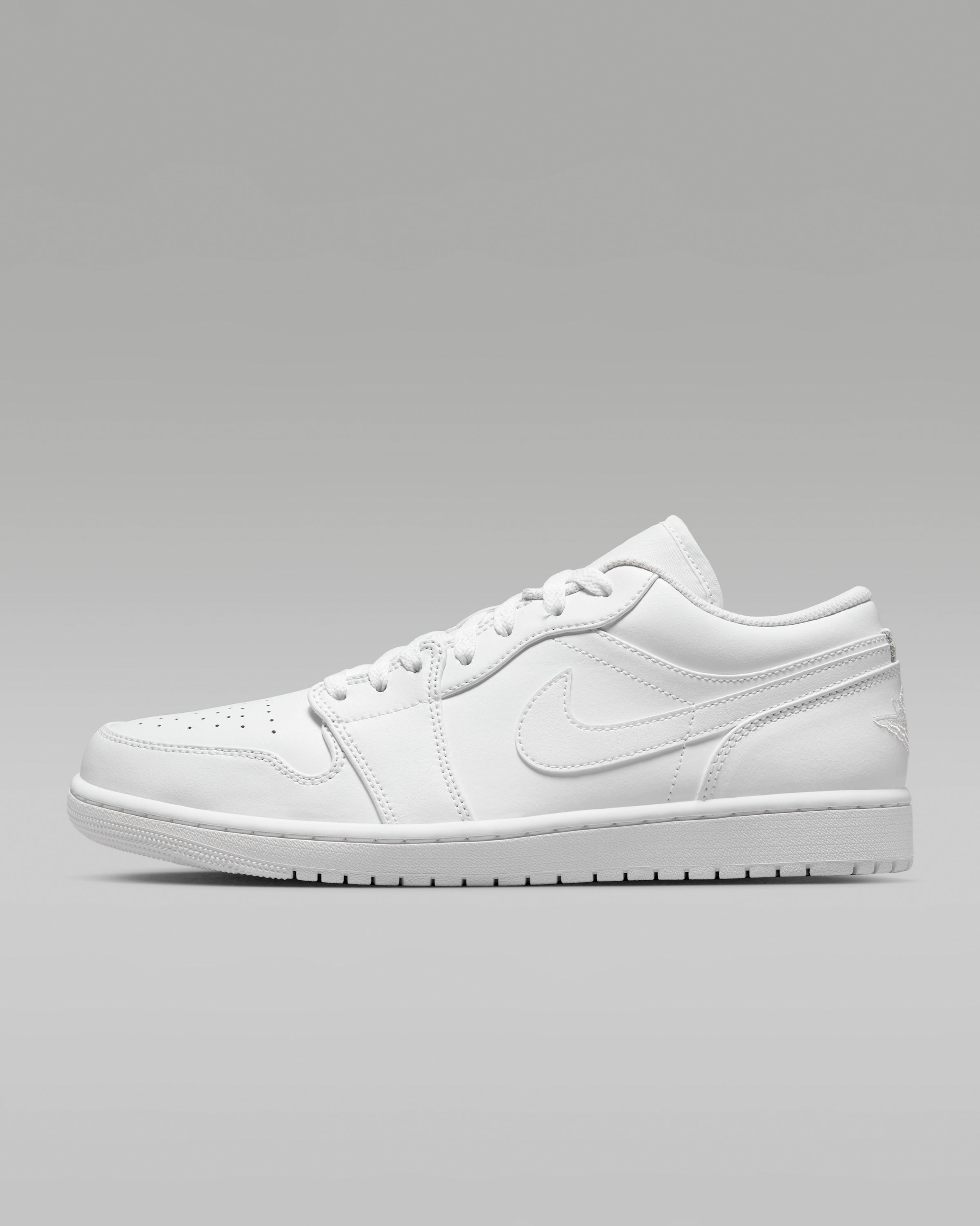 Air Jordan 1 Low Men's Shoes - White/White/White - View 1