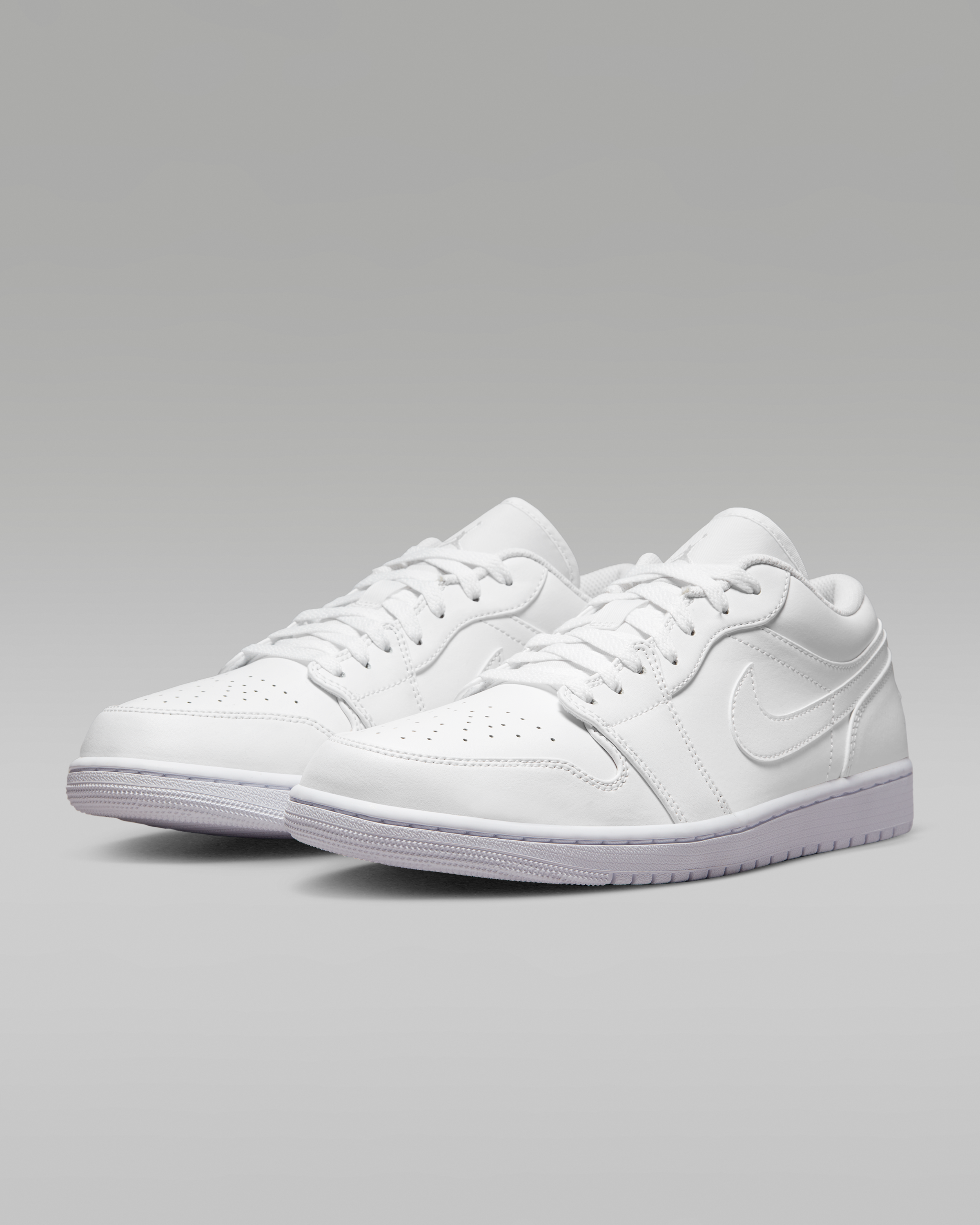 Air Jordan 1 Low Men's Shoes - White/White/White - View 5