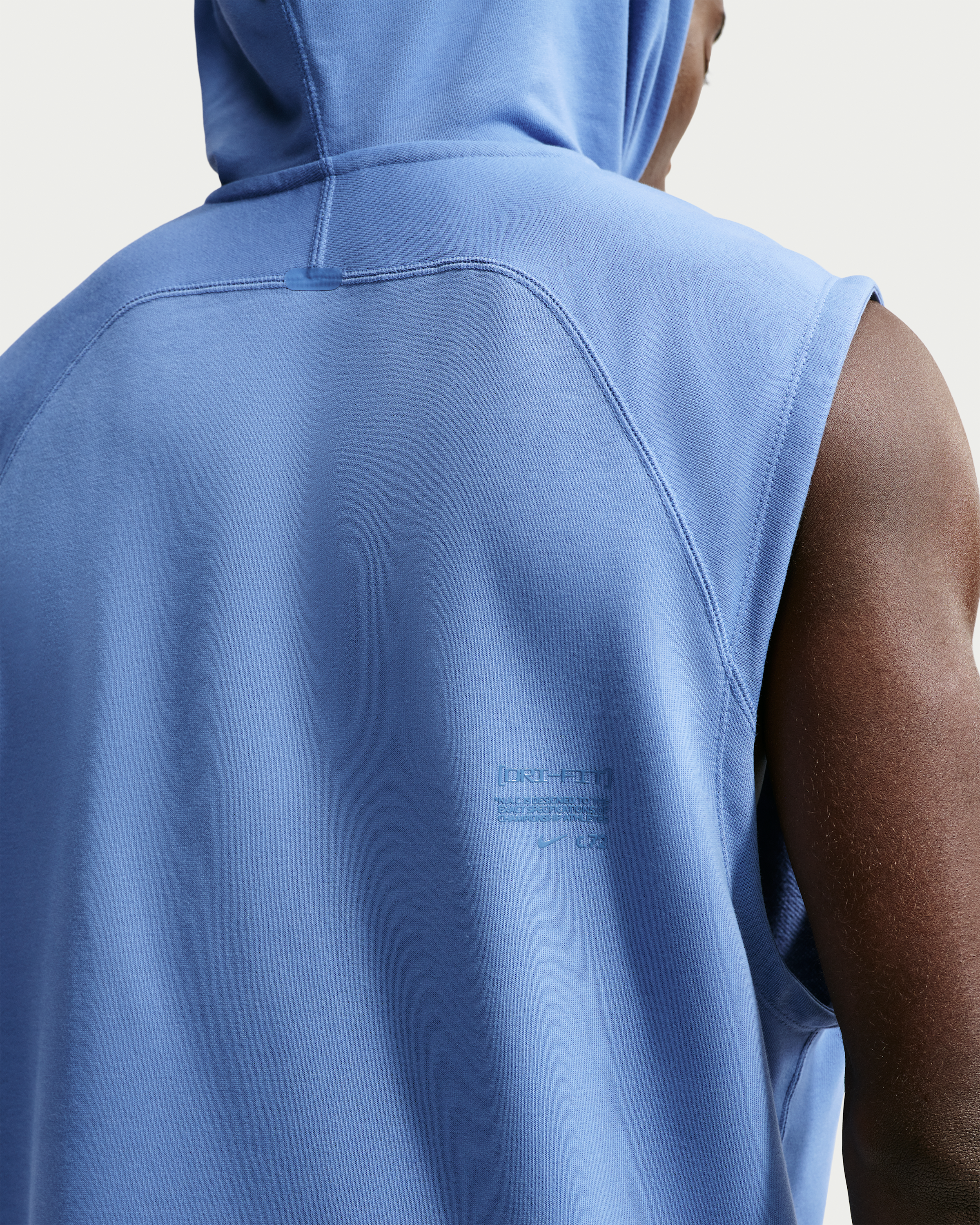 Nike N.A.C. Men's Dri-FIT Fleece Sleeveless Training Hoodie - Indigo Storm/Indigo Storm - View 2