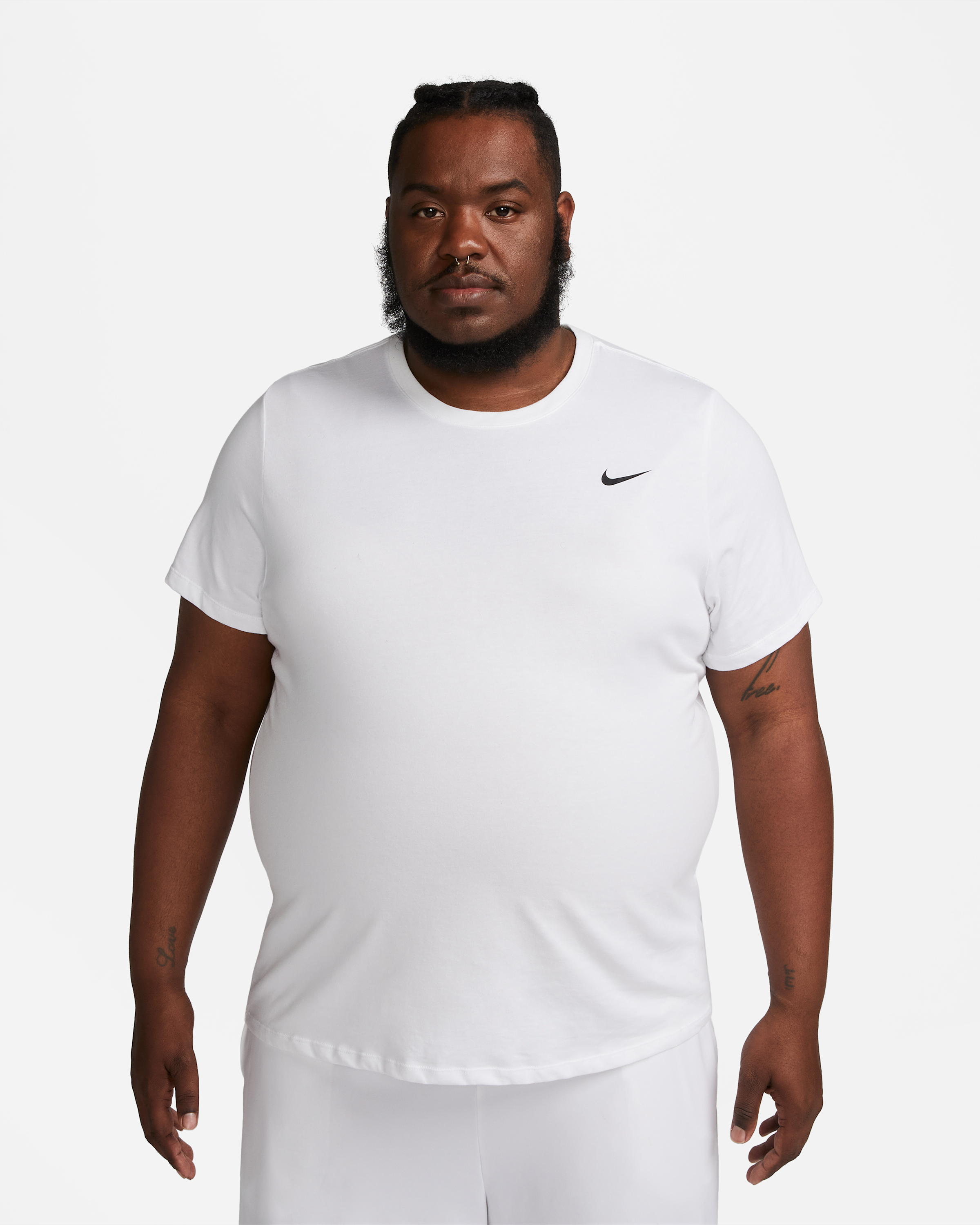 Nike Dri-FIT Men's Fitness T-Shirt - White/Black - View 6