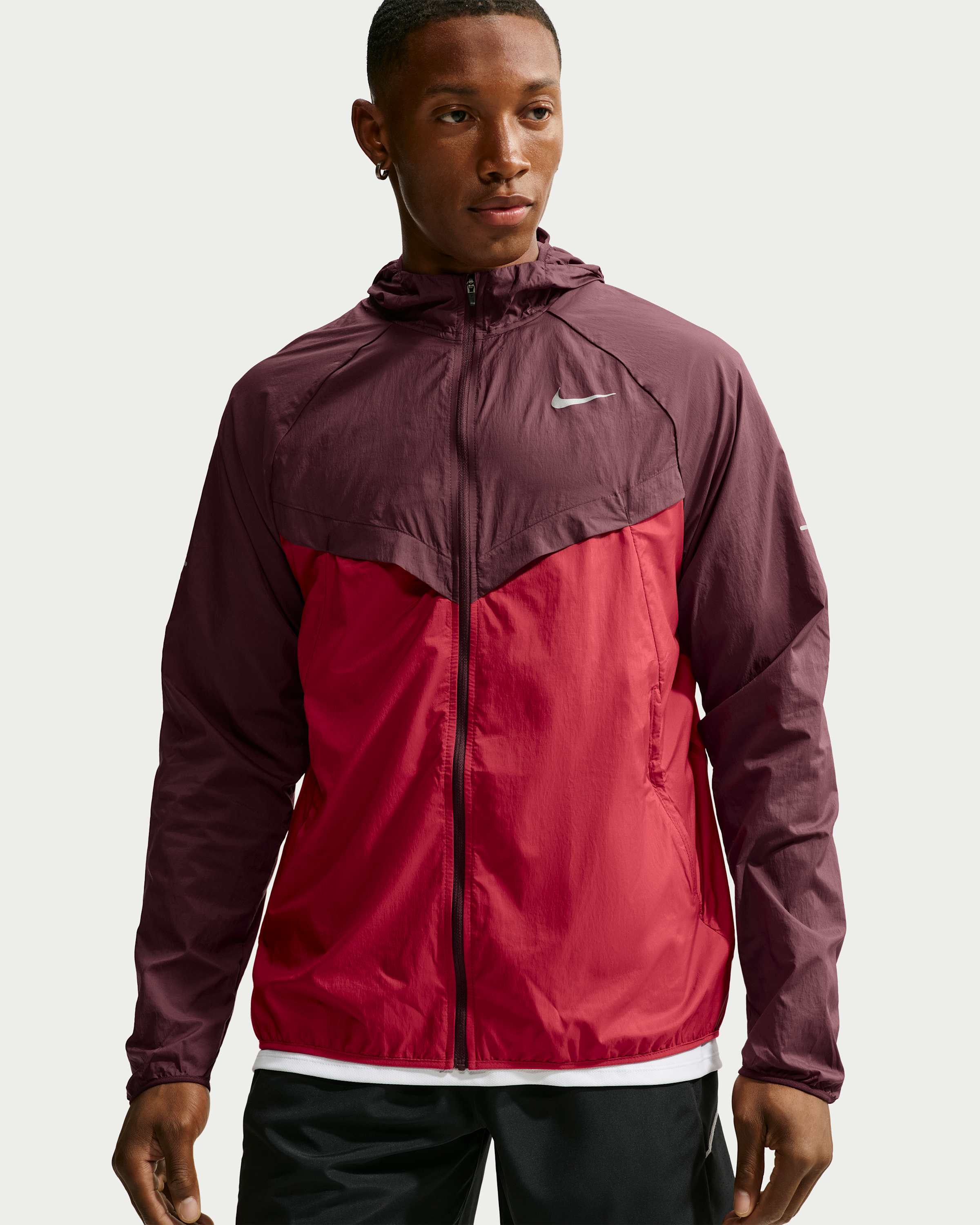 Nike Stride Men's Repel UV Running Jacket - Mystic Dates/Tough Red - View 1