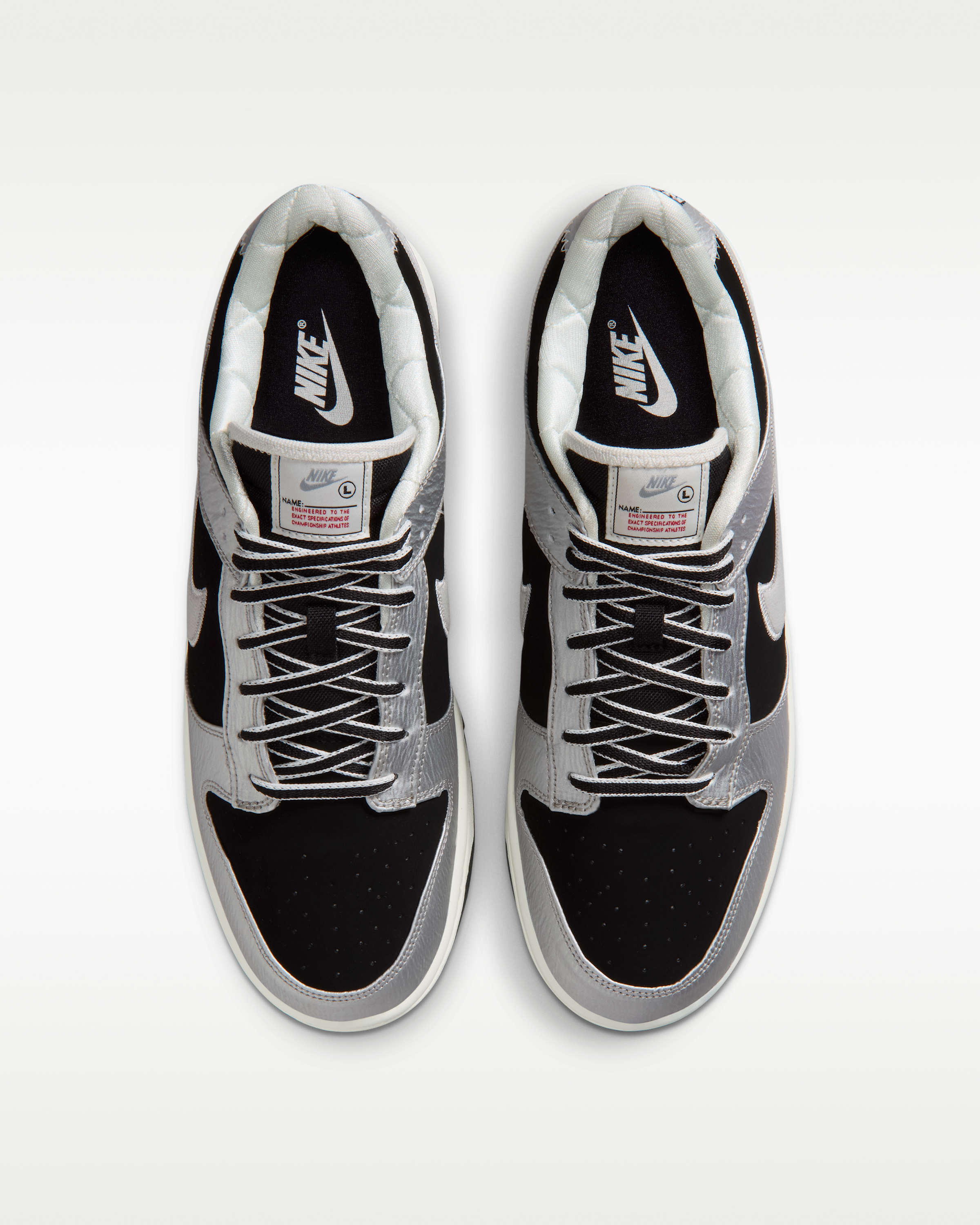 Nike Dunk Low Retro Men's Shoes - Metallic Silver/Black/Sail/Metallic Silver - View 4