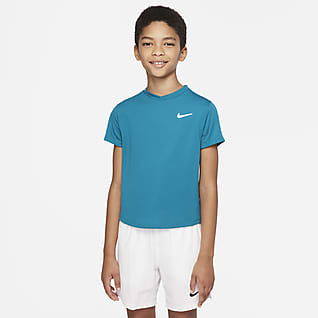 NikeCourt Dri-FIT Victory Koszulka do tenisa z krótkim rękawem dla dużych dzieci (chłopców)