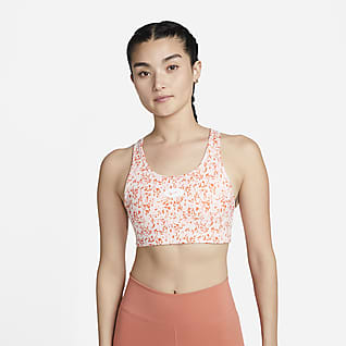 Nike Dri-FIT Swoosh Icon Clash 女款中度支撐型襯墊美背印花運動內衣