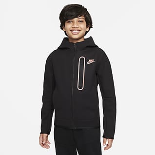 Nike Sportswear Tech Fleece Angerauter Fleece-Hoodie mit durchgehendem Reißverschluss für ältere Kinder (Jungen)