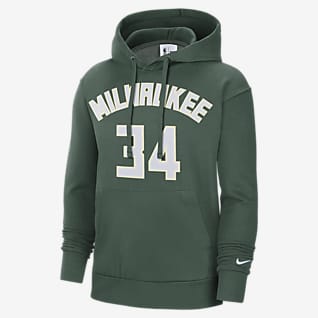 Milwaukee Bucks Essential Felpa pullover in fleece con cappuccio Nike NBA - Uomo