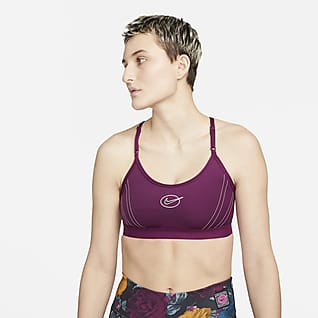 Nike Dri-FIT Icon Clash Bra deportivo gráfico con tirantes acolchados de baja sujeción para mujer