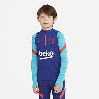 FC Barcelona Strike Treningowa koszulka piłkarska z długim rękawem dla dużych dzieci