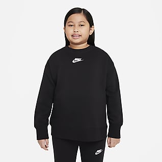 Nike Sportswear Club Fleece Crewtrøje (udvidet størrelse) til større børn (piger)