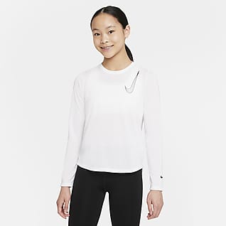 Nike Dri-FIT One Prenda para la parte superior de entrenamiento de manga larga para niñas talla grande