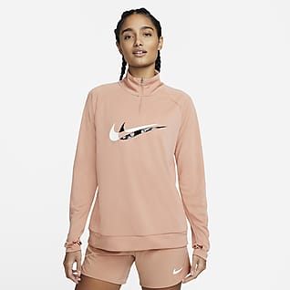 Nike Dri-FIT Swoosh Run Camiseta de capa media de running con cremallera de 1/4 - Mujer