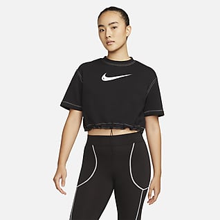 Nike Sportswear Swoosh เสื้อเอวลอยแขนสั้นผู้หญิง