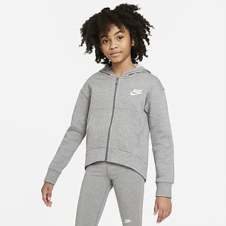 Nike Sportswear Club Fleece Bluza z kapturem i zamkiem na całej długości dla dużych dzieci (dziewcząt)