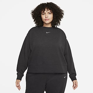 Nike Sportswear Collection Essentials Fleecetröja i oversize-modell med rund hals för kvinnor (Plus Size)