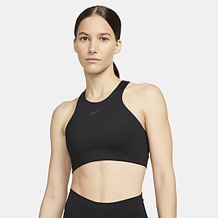 Nike Yoga Dri-FIT Swoosh Bra deportivo de media sujeción con cuello alto para mujer
