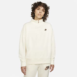 Nike Sportswear Fleece-pullover med glidelås i 1/4 lengde til dame