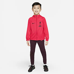 Liverpool FC Strike Dzianinowy dres piłkarski dla małych dzieci Nike Dri-FIT