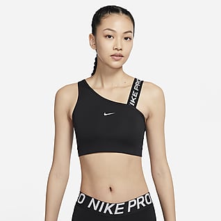 Nike Pro Dri-FIT Swoosh 女款中度支撐型一片式襯墊不對稱運動內衣