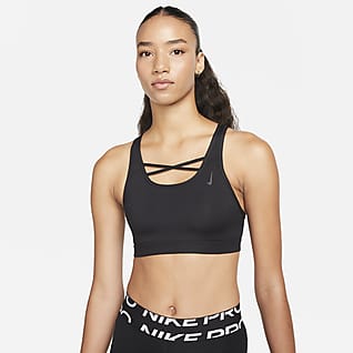 Nike Yoga Dri-FIT Swoosh Brassière de sport non rembourrée à maintien normal et bretelles pour Femme