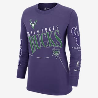 Milwaukee Bucks Courtside City Edition Women's Nike NBA Long-Sleeve T-Shirt
