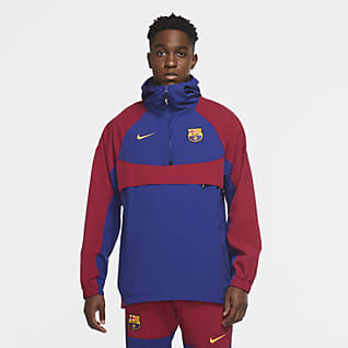 FC Barcelona Giacca con cappuccio in tessuto woven - Uomo